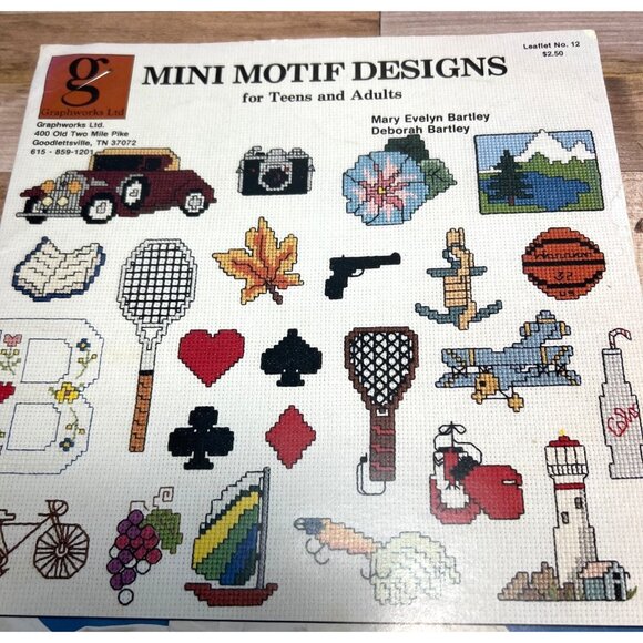 Mini Motif Designs For Teens & Adults Cross Stitch Pattern Book By Mary & Debora - Picture 1 of 3